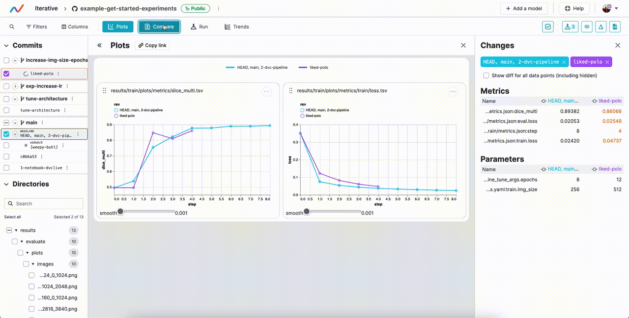=800 Experiment tracking in Iterative Studio